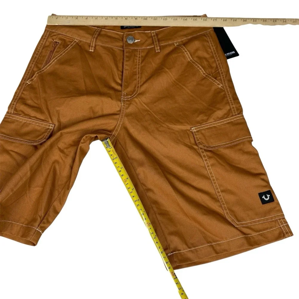 True Religion Cargo Shorts Dark Khaki Men's Sz 30 (32x12) Utility‎ Hiking Casual